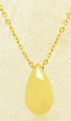 Charm Diamond 10K Yellow Gold 18 Puffed Tear Drop Pendant offer
