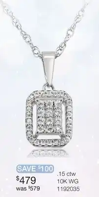 Charm Diamond Bouquet 10K White Gold 0.15CTW Diamond Pendant offer