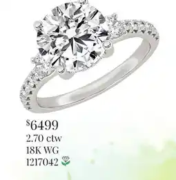 Charm Diamond Above Love Lab Grown 2.70CTW Diamond Bridal Ring in 18K White Gold offer