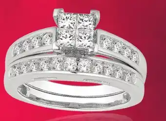 Charm Diamond 14K White Gold 1.00CTW Princessa Bridal Set offer