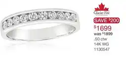 Charm Diamond Glacier Fire 14K White Gold 0.50CTW Canadian Diamond Anniversary Band offer