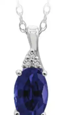 Charm Diamond 10K White Gold Sapphire & Diamond 18 Pendant offer