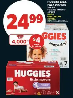 Real Canadian Superstore HUGGIES GIGA PACK DIAPERS, 42-128'S offer