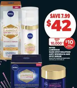Real Canadian Superstore NIVEA LUMINOUS DARK SPOT SOLUTION ANTI-WRINKLE & AGE SPOT SERUM offer