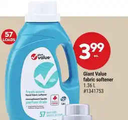 Giant Tiger Giant Value fabric softener offer