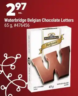 Giant Tiger Waterbridge Belgian Chocolate Letters offer