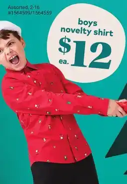 Giant Tiger boys novelty shirt offer