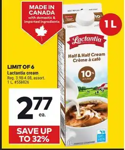 Giant Tiger Lactantia cream offer