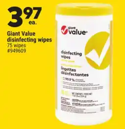 Giant Tiger Giant Value disinfecting wipes offer