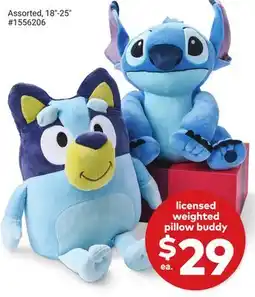 Giant Tiger licensed weighted pillow buddy offer