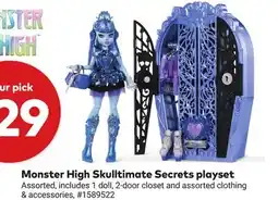 Giant Tiger Monster High Skulltimate Secrets playset offer