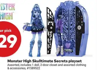 Giant Tiger Monster High Skulltimate Secrets playset offer
