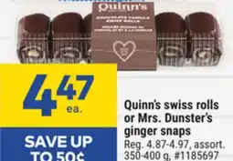 Giant Tiger Quinn's swiss rolls or Mrs. Dunster's ginger snaps offer