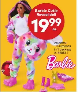 Giant Tiger Barbie Cutie Reveal doll offer