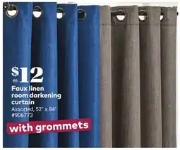 Giant Tiger Faux linen room darkening curtain offer