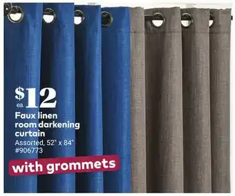 Giant Tiger Faux linen room darkening curtain offer