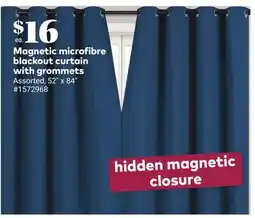 Giant Tiger Magnetic microfibre blackout curtain with grommets offer