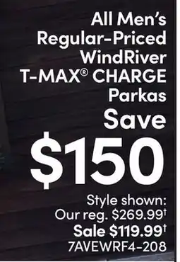 Mark's All Men's Regular WindRiver T-MAX CHARGE Parkas offer