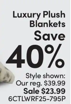 Mark's Luxury Plush Blankets offer