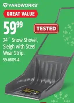 Canadian Tire Yardworks 24˝ Snow Shovel, Sleigh with Steel Wear Strip offer