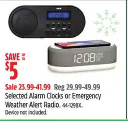 Canadian Tire Westclox Selected Alarm Clocks or Emergency Weather Alert Radio offer