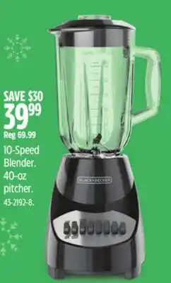 Canadian Tire Black + Decker 10-Speed Blender offer