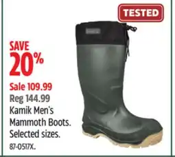 Canadian Tire Kamik Men's Mammoth Boots offer