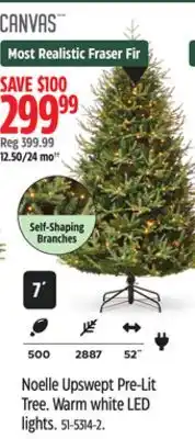 Canadian Tire CANVAS Noelle Upswept Pre-Lit Tree offer