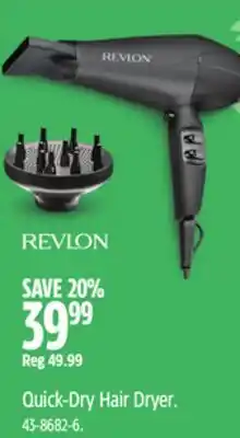Canadian Tire REVLON Quick-Dry Hair Dryer offer