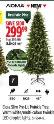 Canadian Tire Elora Slim Pre-Lit Twinkle Tree offer