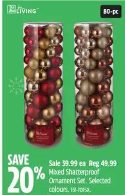 Canadian Tire Mixed Shatterproof Ornament Set offer