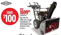 Canadian Tire Briggs & Stratton Snowblower, 27 with heated Grips & Electric Start offer