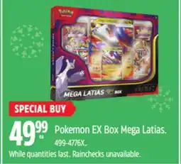 Canadian Tire Pokemon EX Box Mega Latias offer