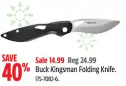 Canadian Tire Buck Kingsman Folding Knife offer
