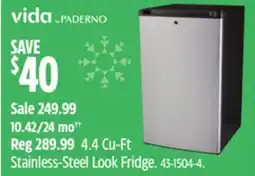 Canadian Tire 4.4 Cu-Ft Stainless-Steel Look Fridge offer
