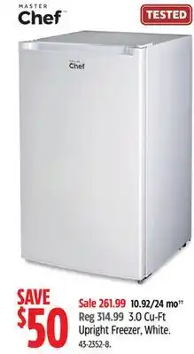 Canadian Tire 3.0 Cu-Ft Upright Freezer, White offer