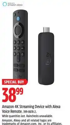 Canadian Tire Amazon 4K Streaming Device with Alexa Voice Remote offer