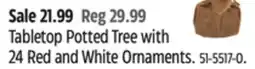 Canadian Tire Canvas Tabletop Potted Tree with 24 Red and White Ornaments offer