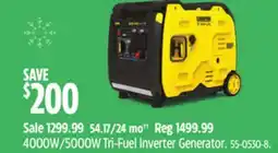 Canadian Tire Champion 4000W/5000W Tri-Fuel Inverter Generator offer