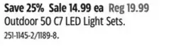 Canadian Tire For Living Outdoor 50 C7 LED Light Sets offer