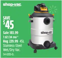 Canadian Tire shop+vac Stainless-Steel Wet/Dry Vac offer