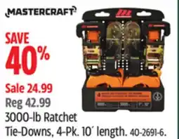 Canadian Tire MotoMaster 3000-lb Ratchet Tie-Downs, 4-Pk offer