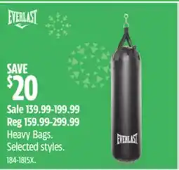 Canadian Tire EVERLAST Heavy Bags offer