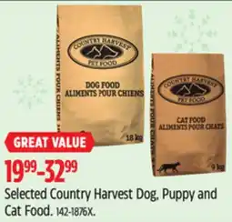 Canadian Tire Selected Country Harvest Dog, Puppy and Cat Food offer
