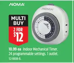 Canadian Tire NOMA Indoor Mechanical Timer. 24 programmable settings. 1 outlet offer