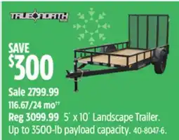 Canadian Tire 5´ x 10´ Landscape Trailer. Up to 3500-lb payload capacity offer