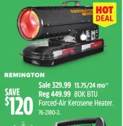 Canadian Tire Remington 80K BTU Forced-Air Kerosene Heater offer