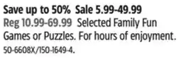 Canadian Tire Selected Family Fun Games or Puzzles offer