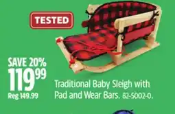 Canadian Tire Traditional Baby Sleigh with Pad and Wear Bars offer