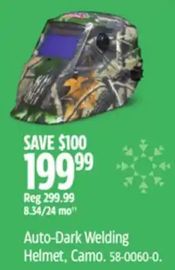 Canadian Tire Auto-Dark Welding Helmet, Camo offer